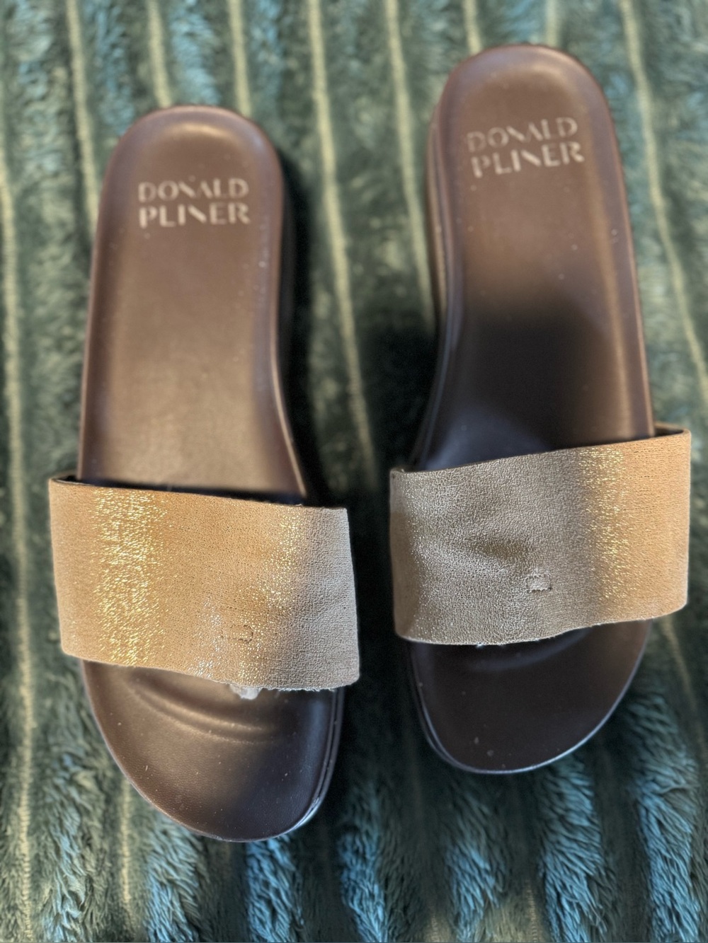 Donald J. Pliner Metallic Bronze FIFI Slide Sandals